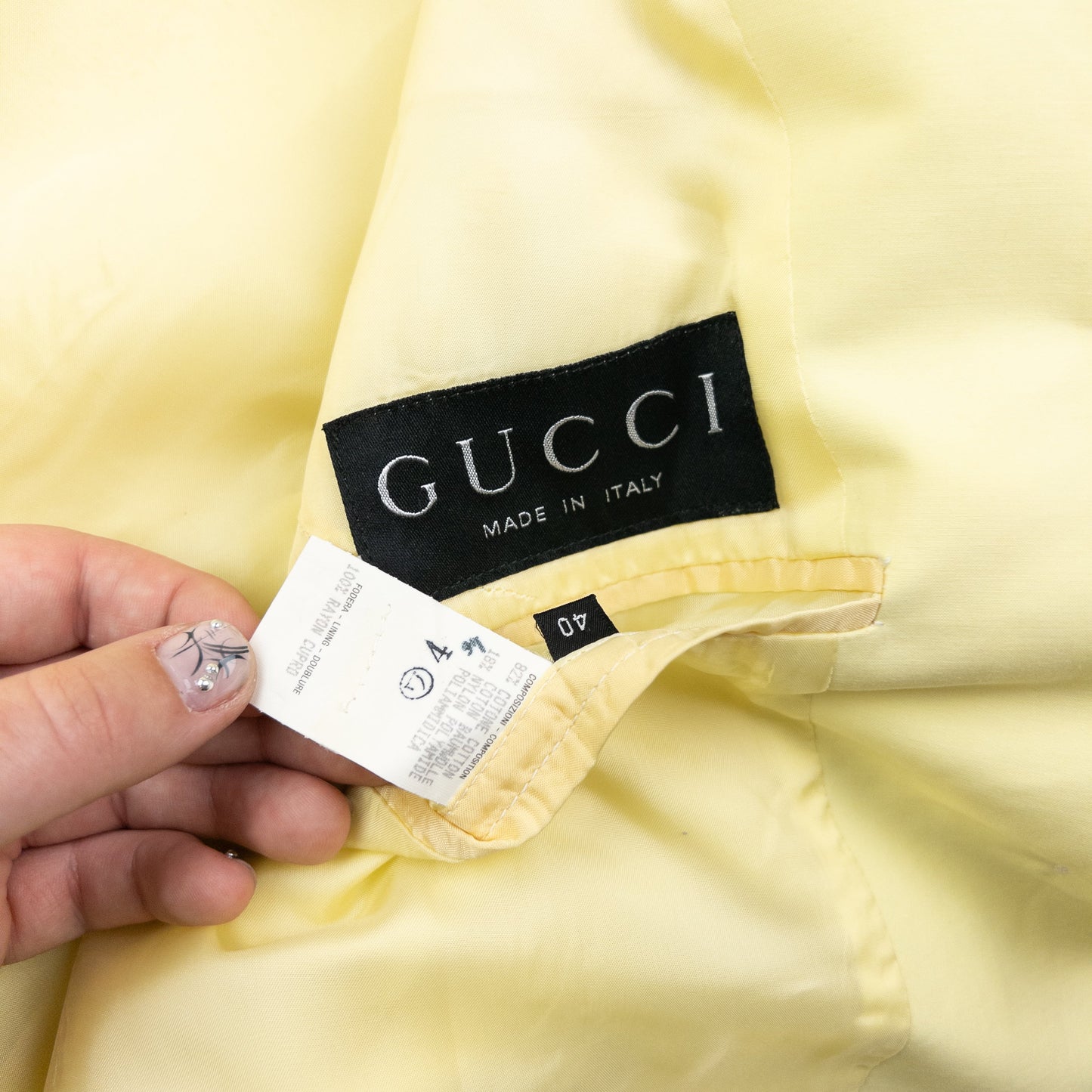 Vintage 90s Gucci By Tom Ford Cropped Blazer Jacket Womens Size S | Small, Yellow