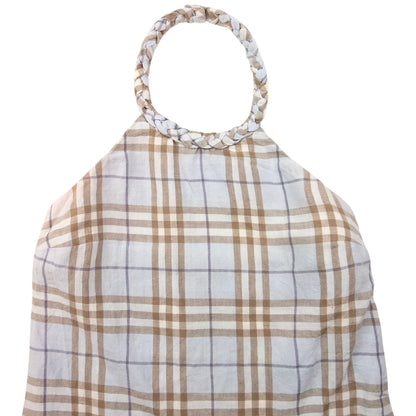 Vintage Burberry Nova Check Halter Dress Womens Size M