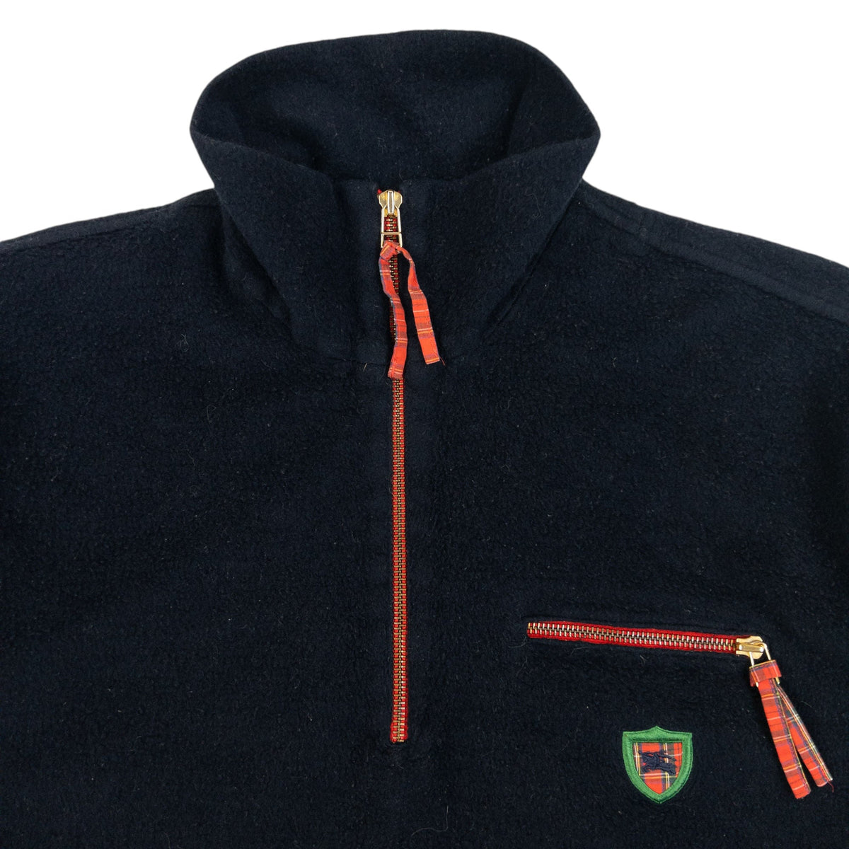 Vintage 90s Burberry Q Zip Fleece Sweatshirt Size L | Large, Multicoloured