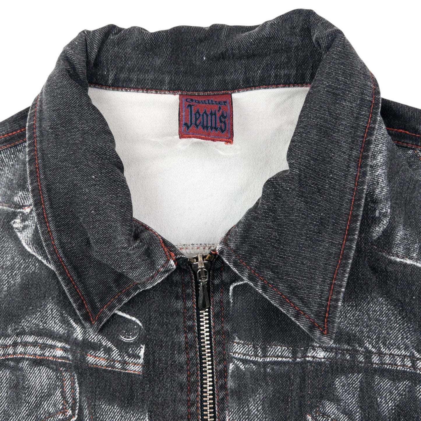 Vintage 1998 Jean Paul Gaultier Trompe-L’œil Denim Print Jacket Womens Size M | Medium, Grey