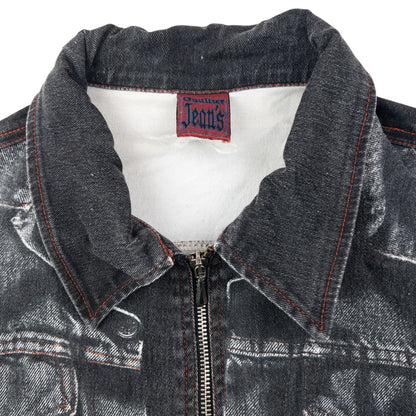 Vintage 1998 Jean Paul Gaultier Trompe-L’œil Denim Print Jacket Womens Size M | Medium, Grey