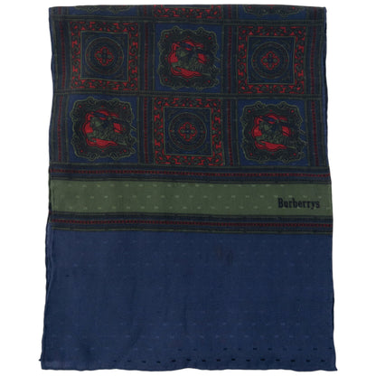 Vintage 80s Burberry Silk Scarf | O/S, Blue