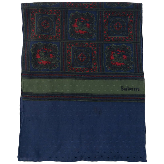 Vintage 80s Burberry Silk Scarf | O/S, Blue
