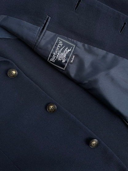 Burberry 1990s Wool Single Breasted Woven Blazer - M