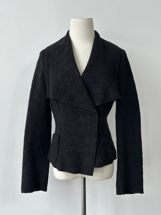 Vintage 2000s Virgin Wool Asymmetric Fitted Jacket - M