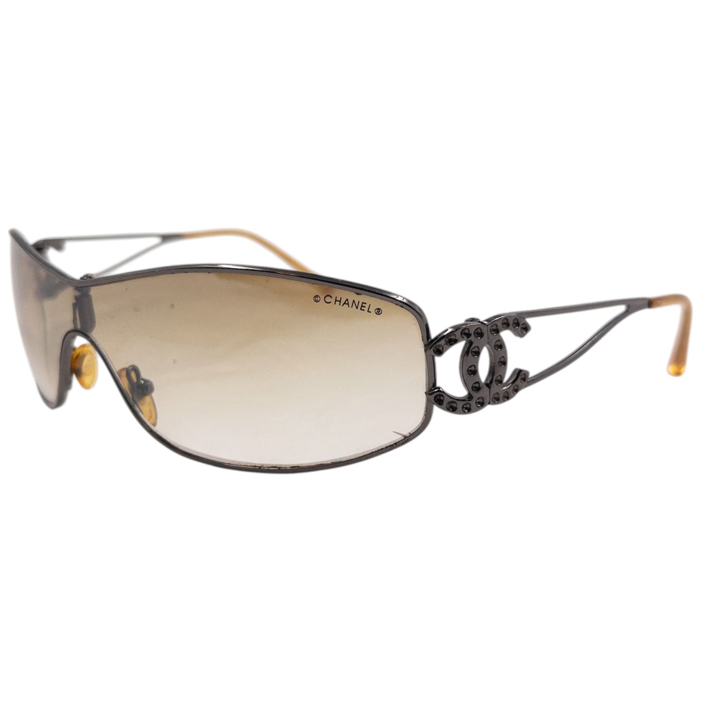 Vintage 2000s Chanel Wire Logo Sunglasses | O/S, Mixed