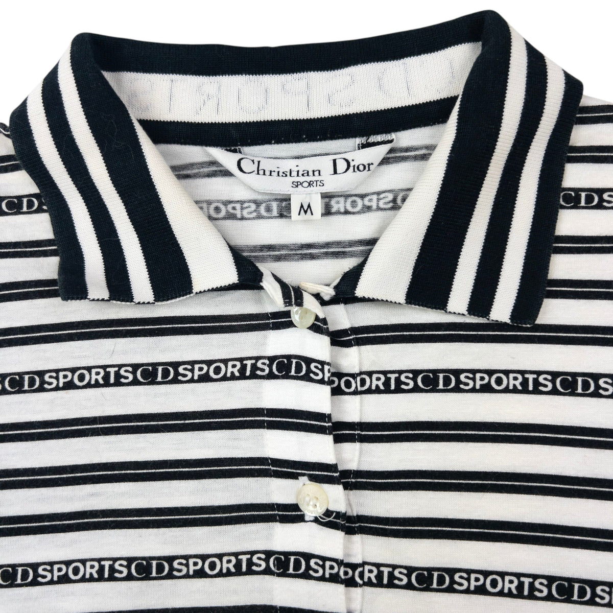 Vintage 90s Dior Sports Striped Polo Shirt Womens Size M – Known 