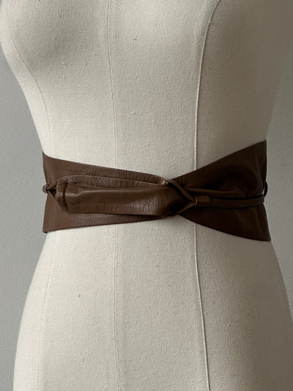 Jaeger 1990s Leather Chunky Wrap Belt - One size