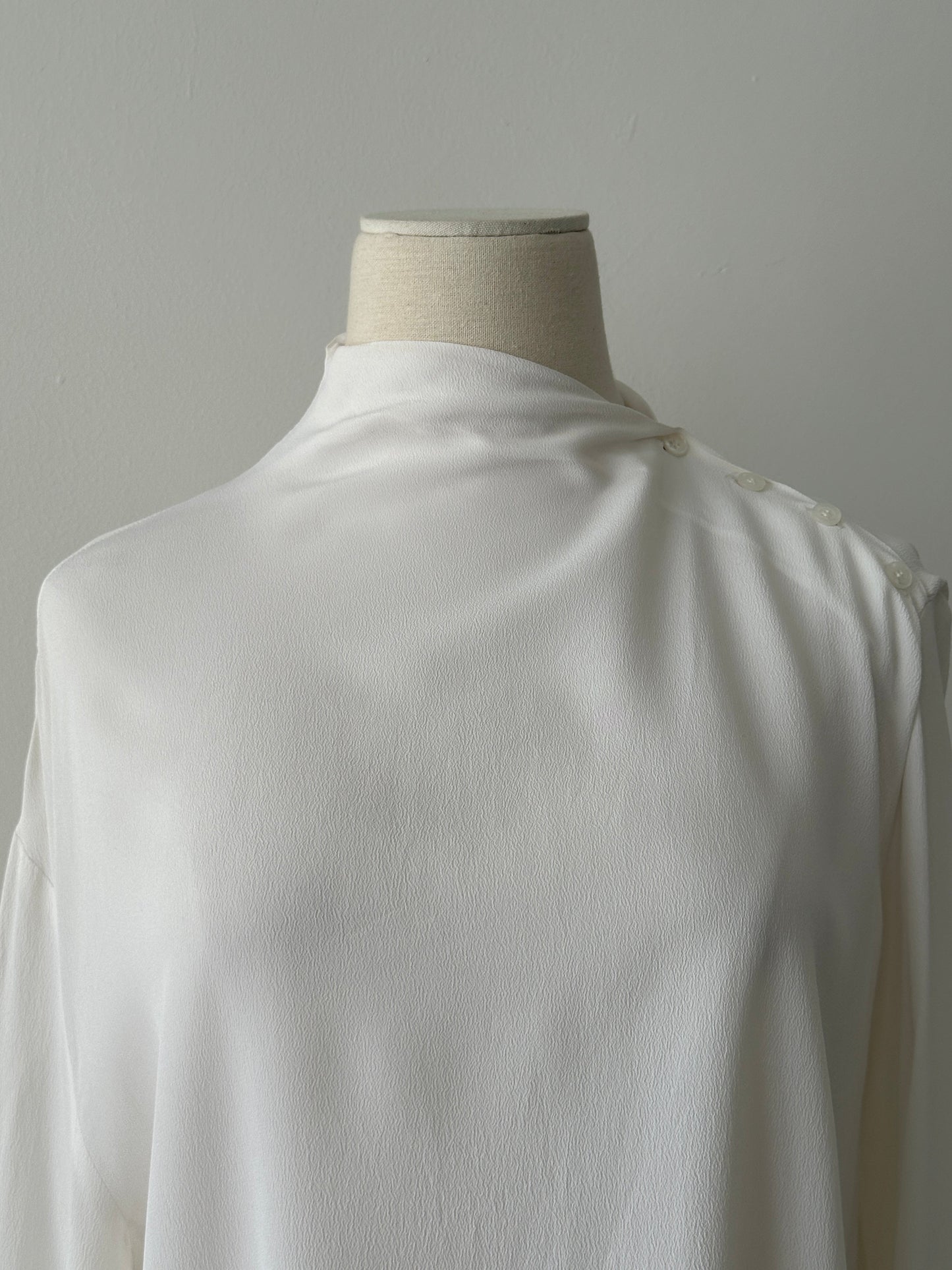 Sportmax 2000s Sheer Crepe High Neck Top - M