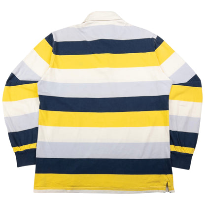 Vintage Burberry Striped Long Sleeve Rugby Polo Shirt Size S