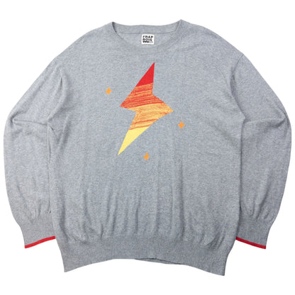 Vintage 2000s Frapbois By Issey Miyake Lightning Bolt Jumper Size M | Medium, Grey