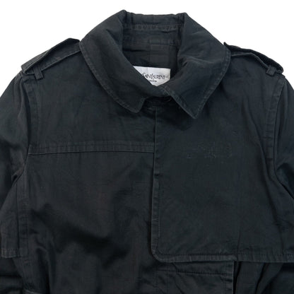 Vintage 2000s YSL Yves Saint Laurent By Tom Ford Belt Waist Trench Jacket Womens | Medium, Black
