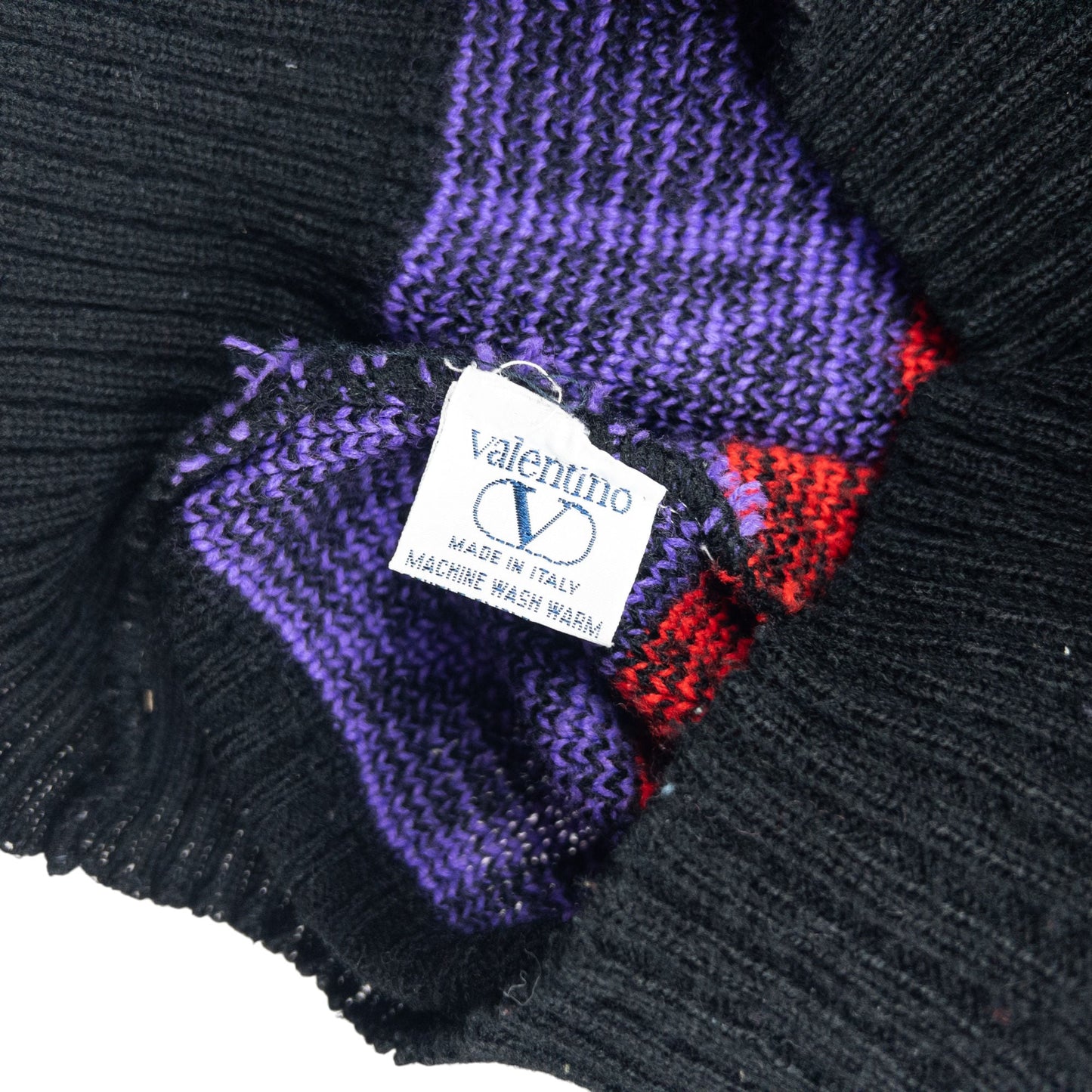 Vintage Valentino Jeans Geometric Knit Jumper Size S