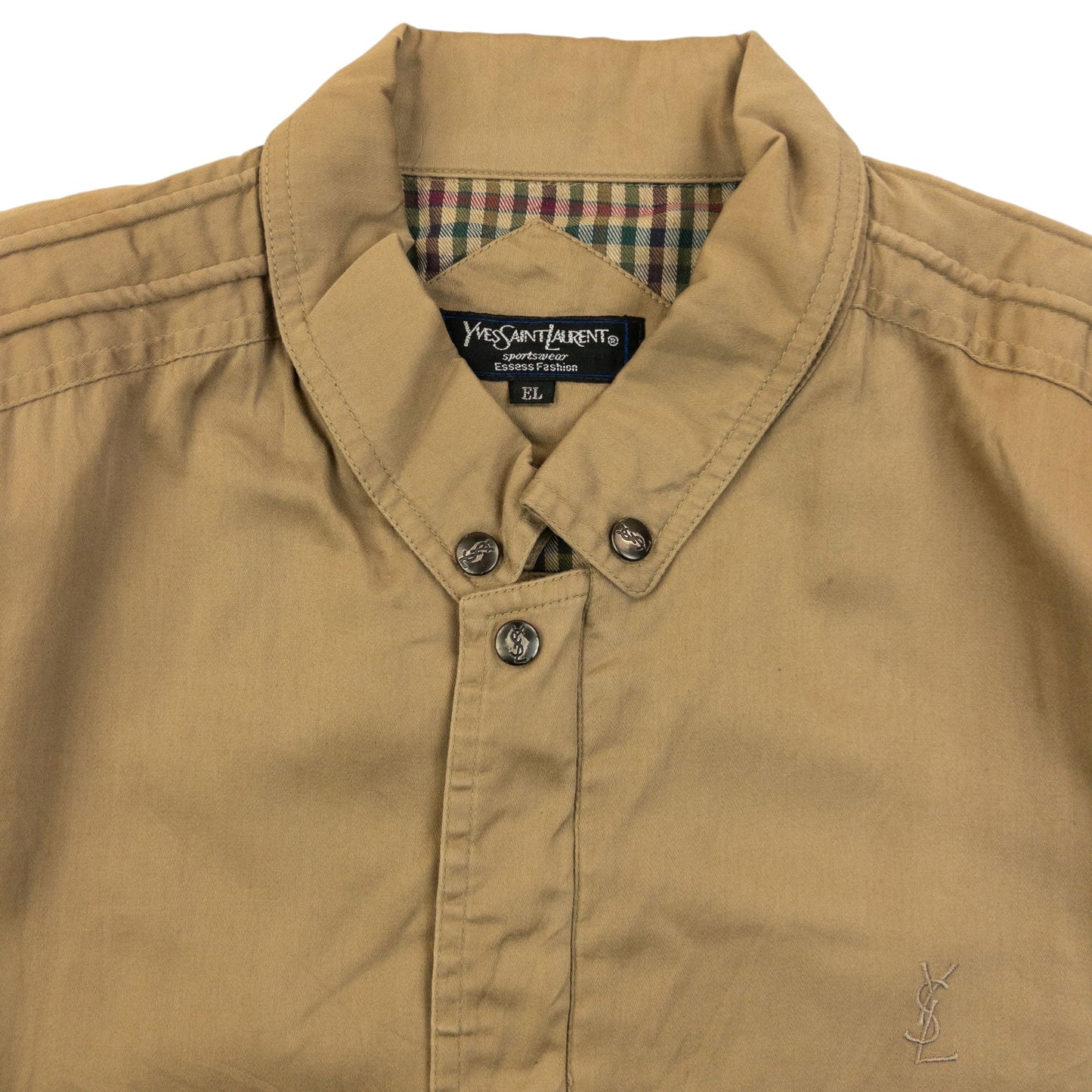 Vintage 90s YSL Yves Saint Laurent Harrington Jacket Size S | Small, Beige