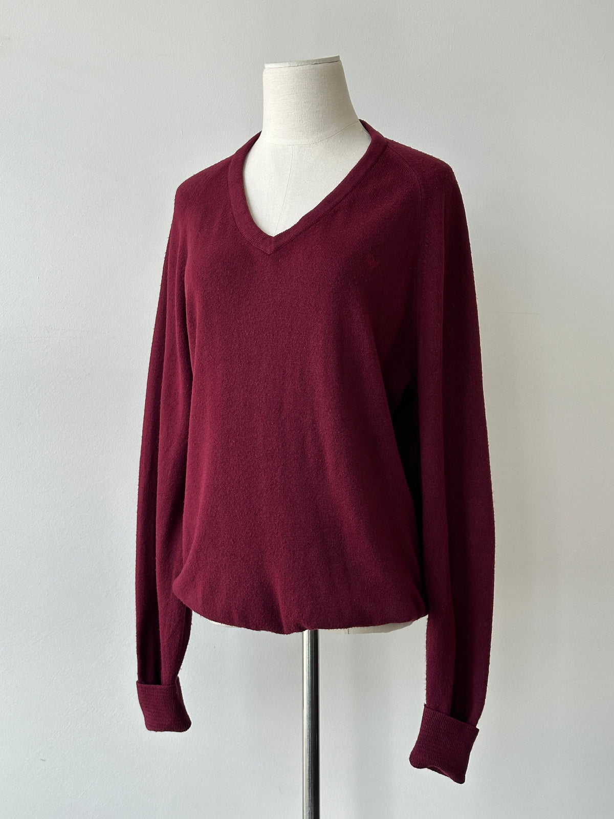Christian Dior 1990s V-neck logo jumper, men's size M, featuring the signature Dior branding and classic knitted design.