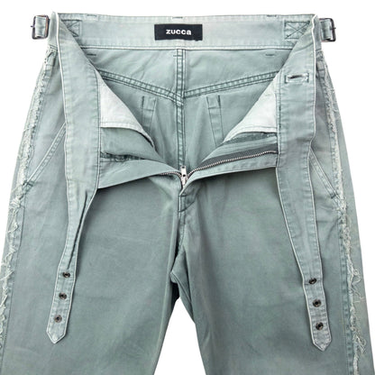 Vintage 2000s Cabane De Zucca By Issey Miyake Buckle Waist Trousers Size W27 | W27, Green