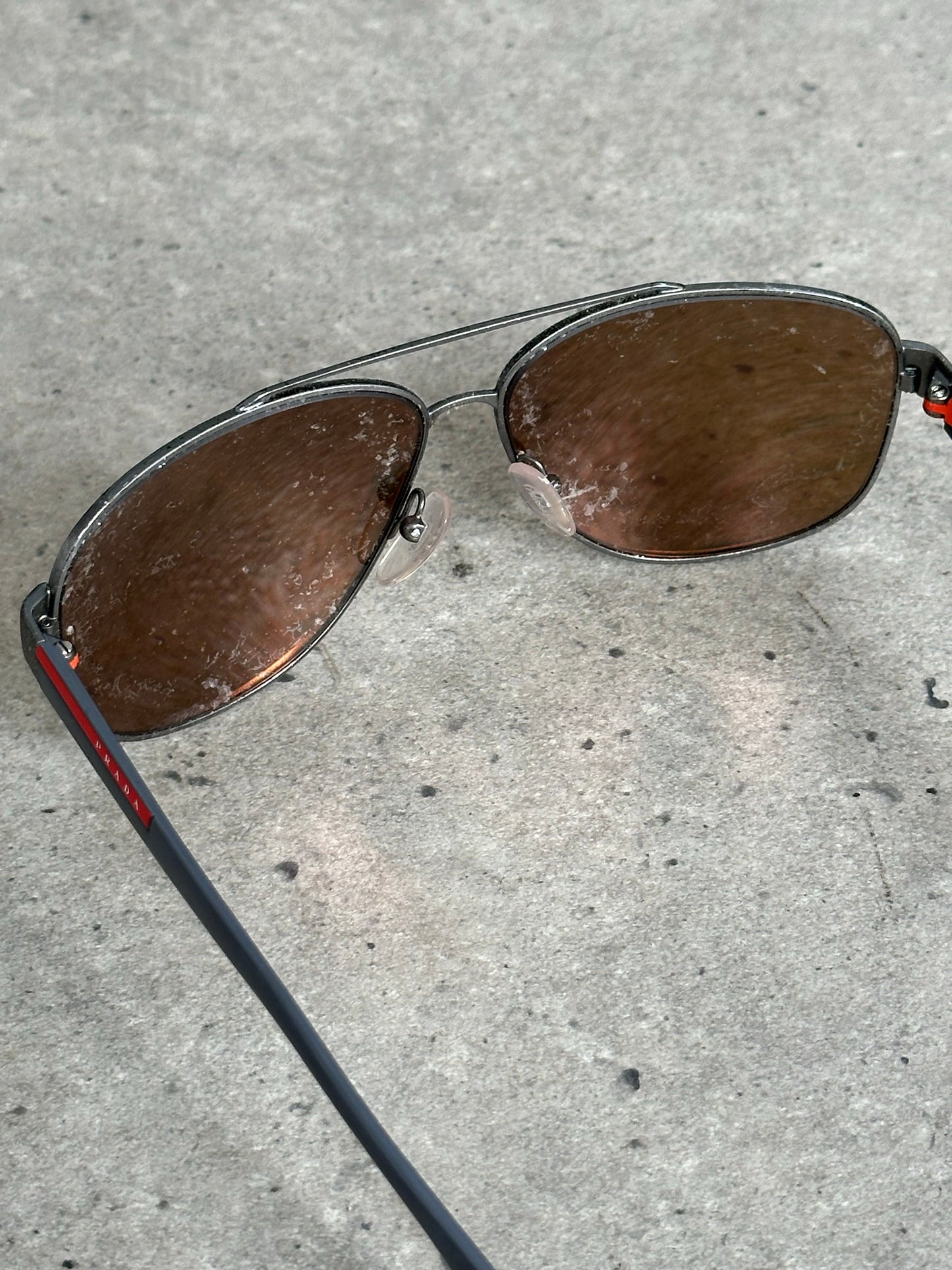 Prada Sport 2000s Aviator Logo Sunglasses