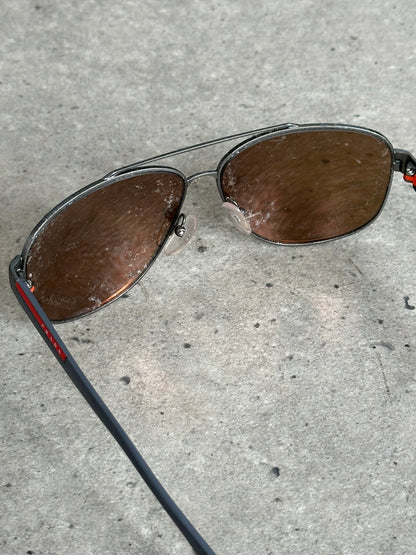 Prada Sport 2000s Aviator Logo Sunglasses