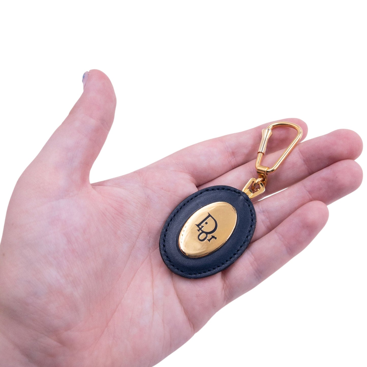 Vintage 90s Dior Leather Keychain | O/S, Gold