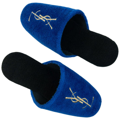 Vintage 80s YSL Yves Saint Laurent Embroidered Fleece Slippers Womens Size 6 | ONE SIZE, Multicoloured