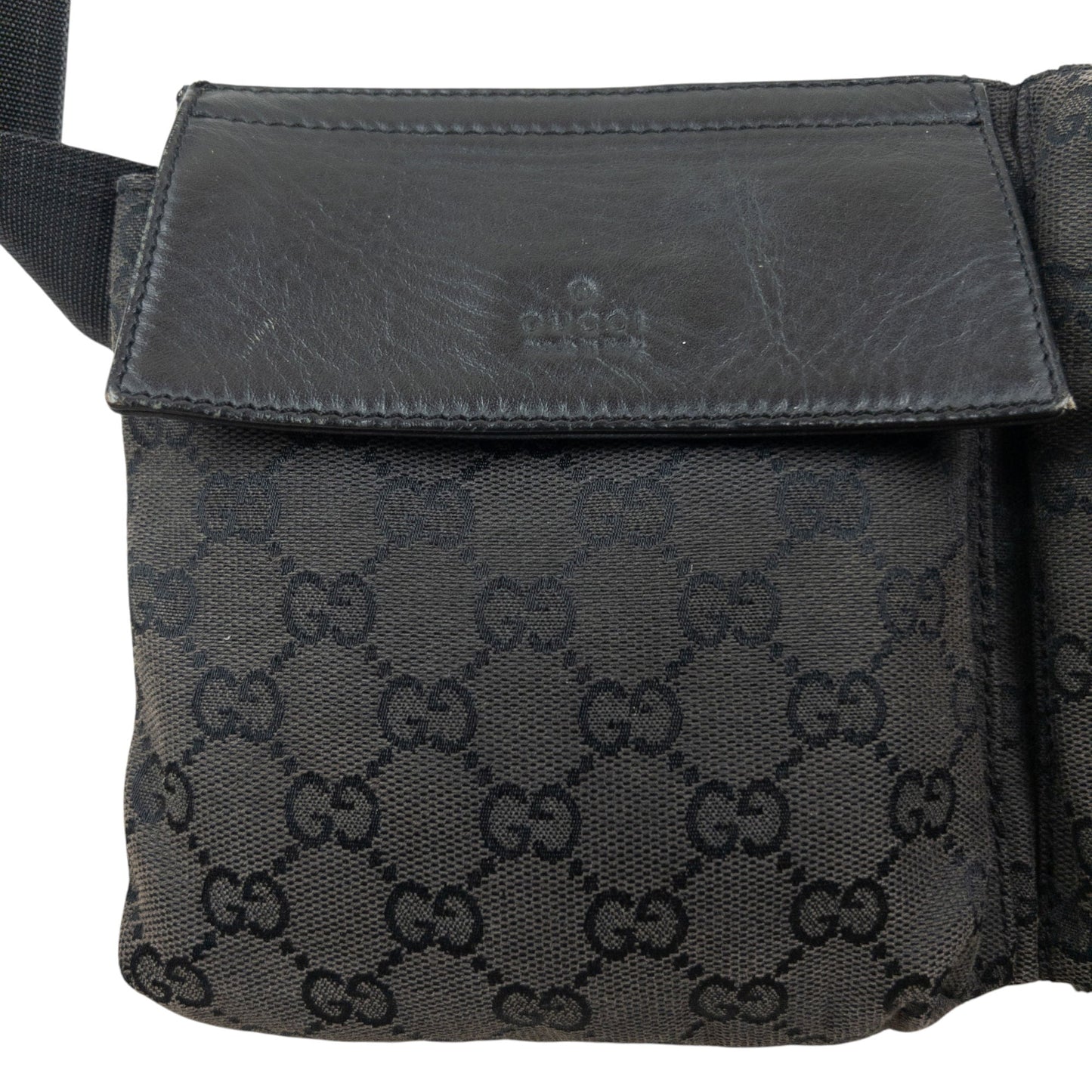 Vintage 2000s Gucci Monogram Crossbody Bag | O/S, Black