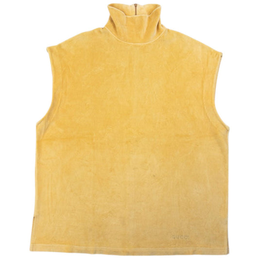 Vintage 90s Gucci By Tom Ford Velour Sleeveless Turtleneck Jumper Size L | Large, Multicoloured