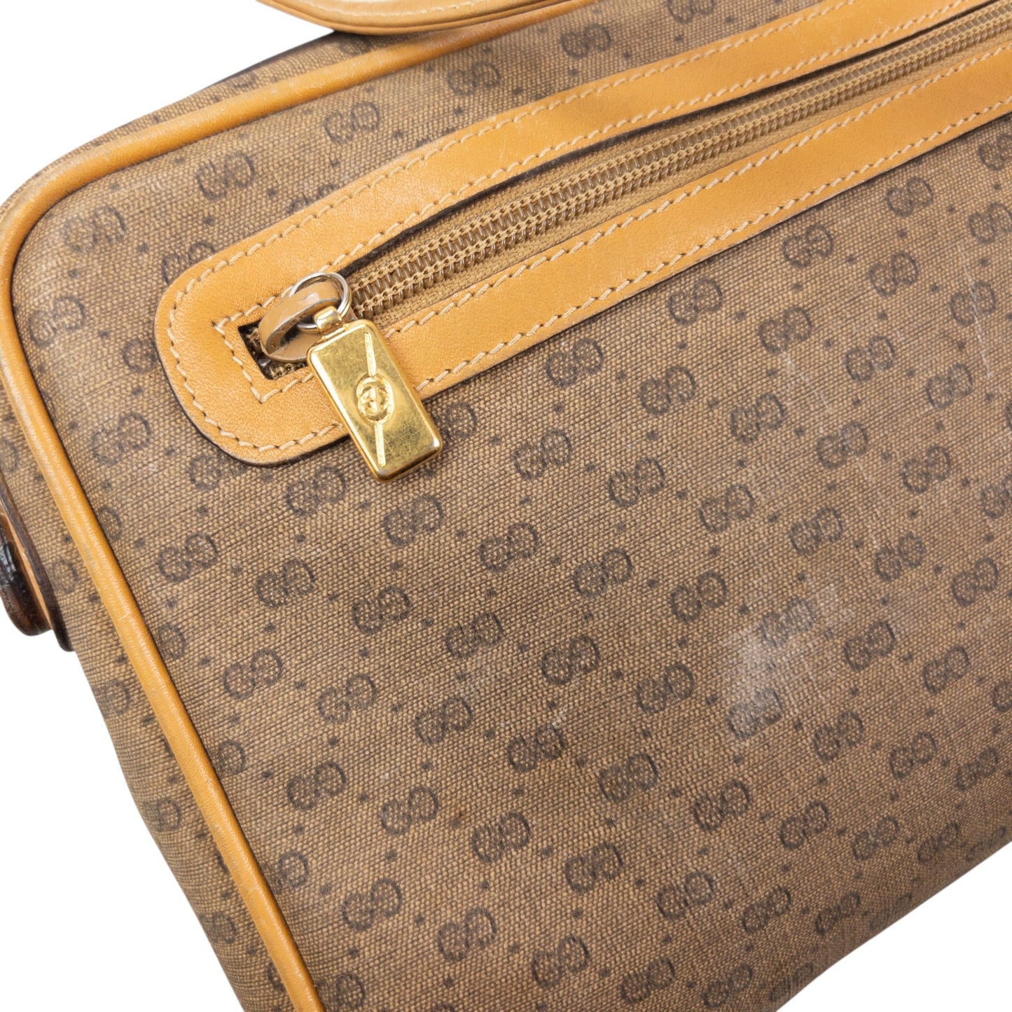 Vintage 80s Gucci Monogram Leather Crossbody Bag