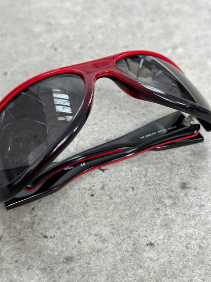 Vintage 2000s Shield Wrap Logo Sunglasses