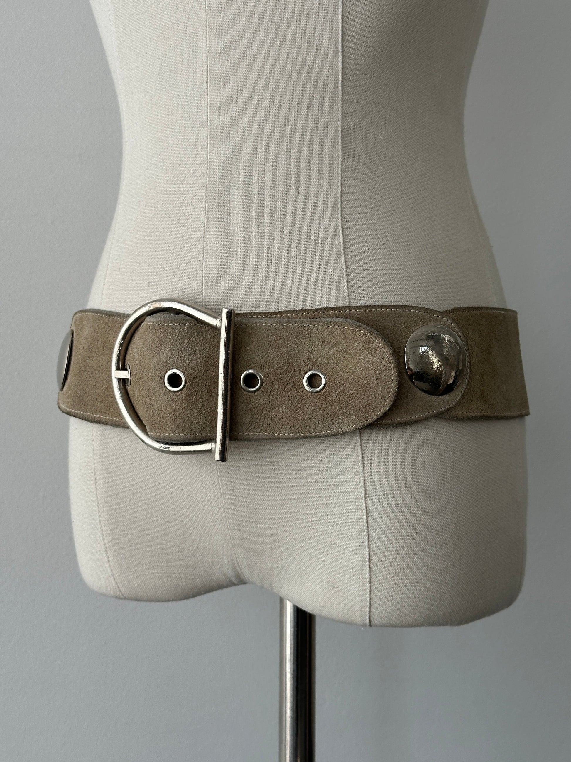 Vintage 1990s Suede Chunky Belt - W30-34