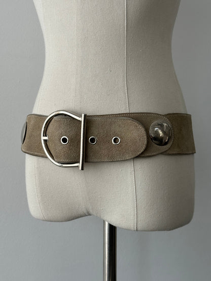 Vintage 1990s Suede Chunky Belt - W30-34