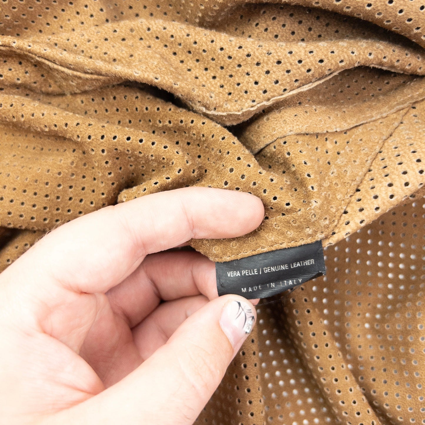 Vintage 2000s Gucci By Tom Ford Suede Perforated Lightweight Zip Up Jacket Size L | Large, Brown