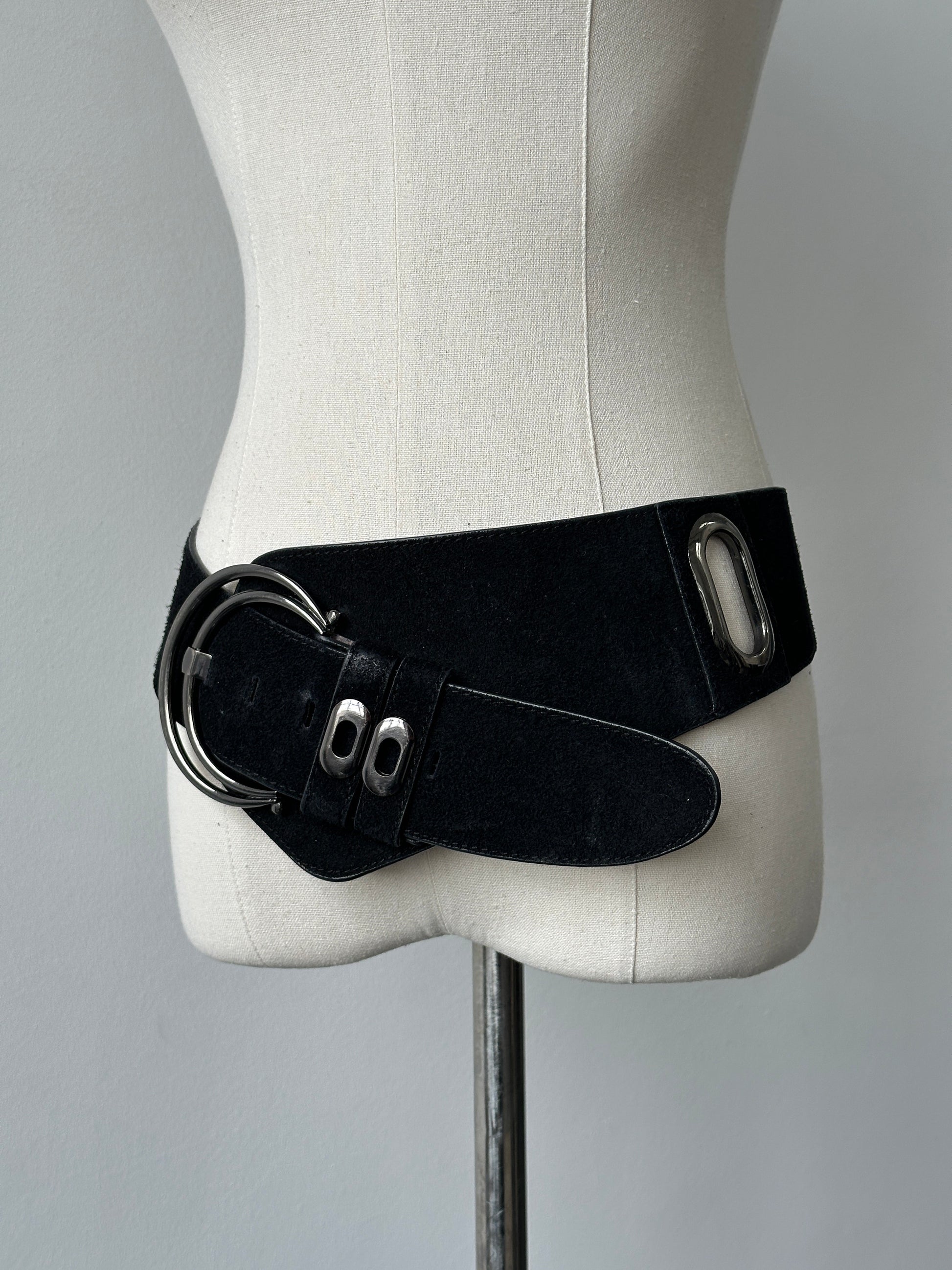 Vintage 1990s Suede Chunky Belt - W33-37