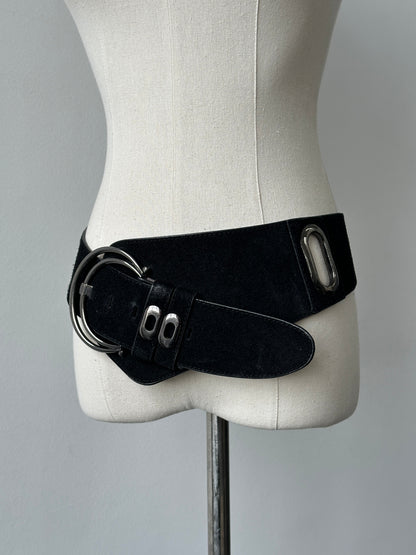 Vintage 1990s Suede Chunky Belt - W33-37