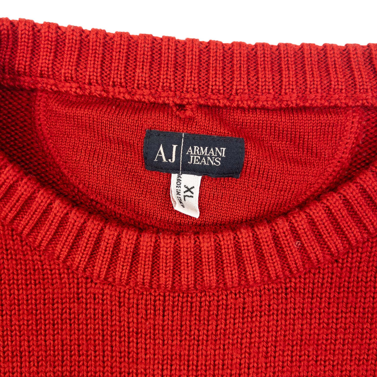 Vintage 2000s Armani Jeans Wool Knit Jumper Size M | Medium, Red