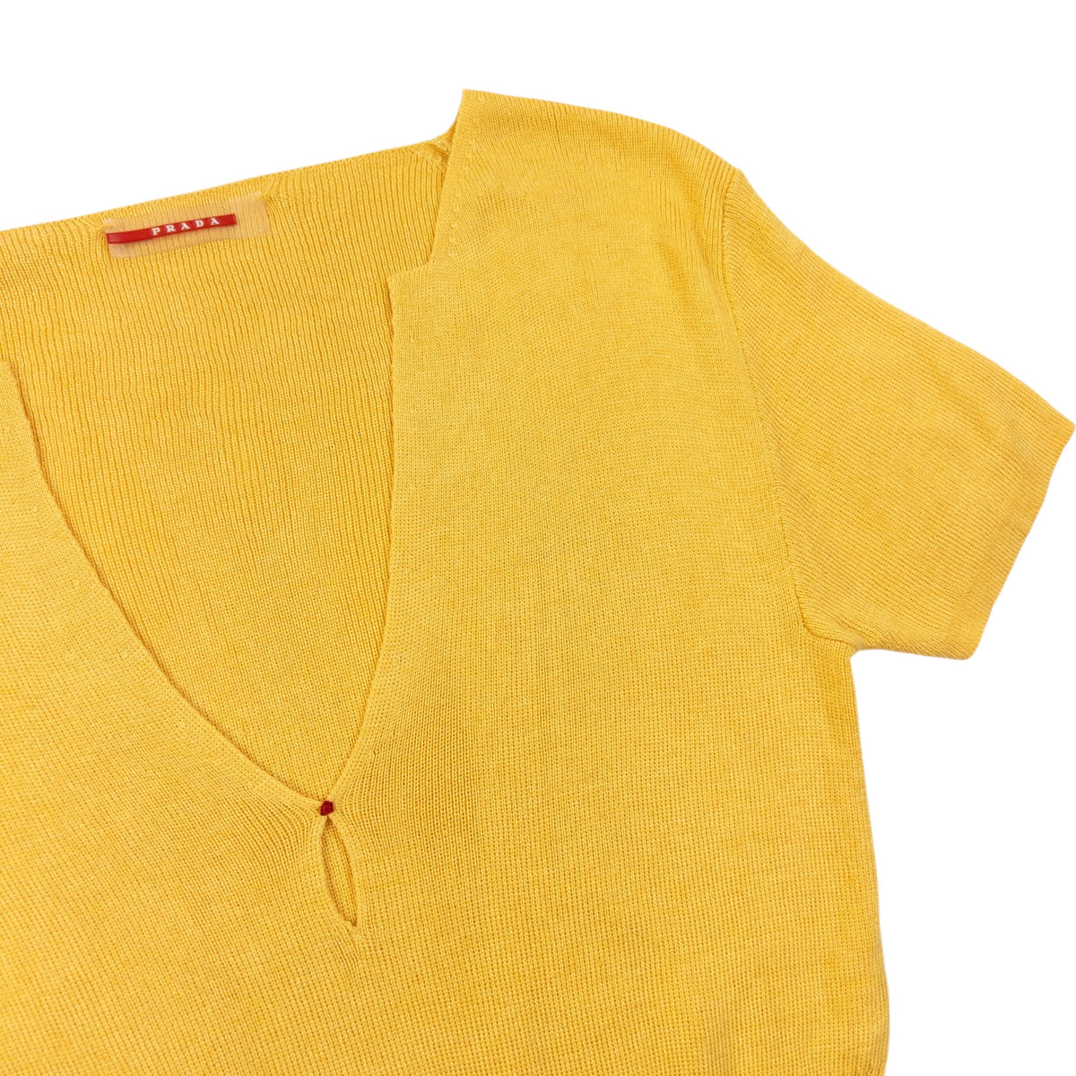 Vintage 2000s Prada Silk Cashmere Knit Top Womens Size M | Medium, Yellow