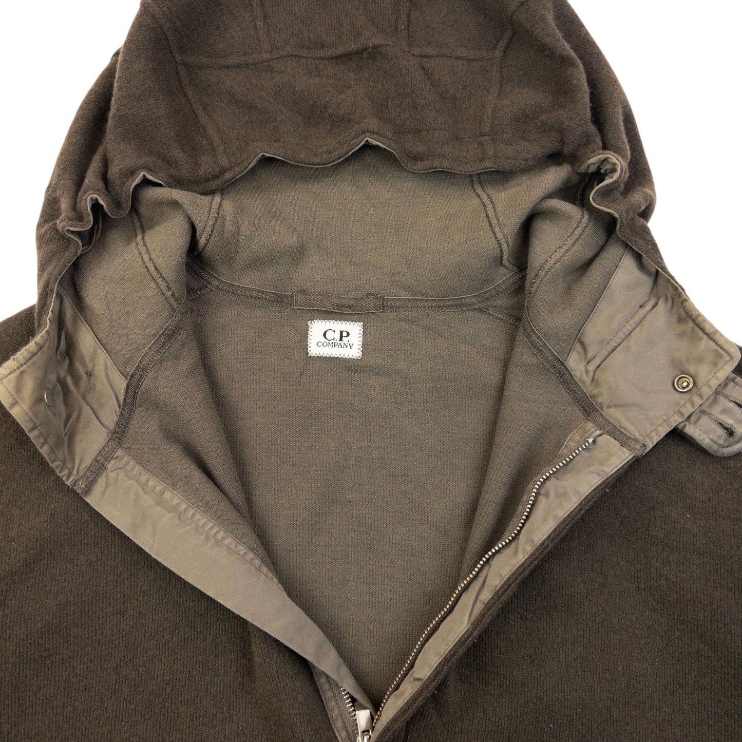 Vintage 2008 CP Company Q Zip Wool Hoodie Size L | Large, Brown