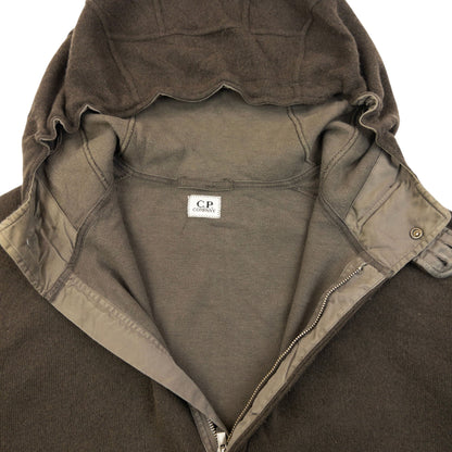 Vintage 2008 CP Company Q Zip Wool Hoodie Size L | Large, Brown