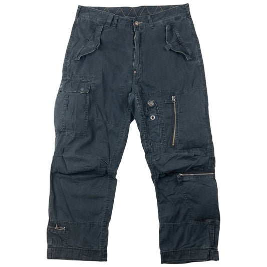 Vintage 90s Polo Ralph Lauren Cargo Trousers Size W35 | W35, Grey Black
