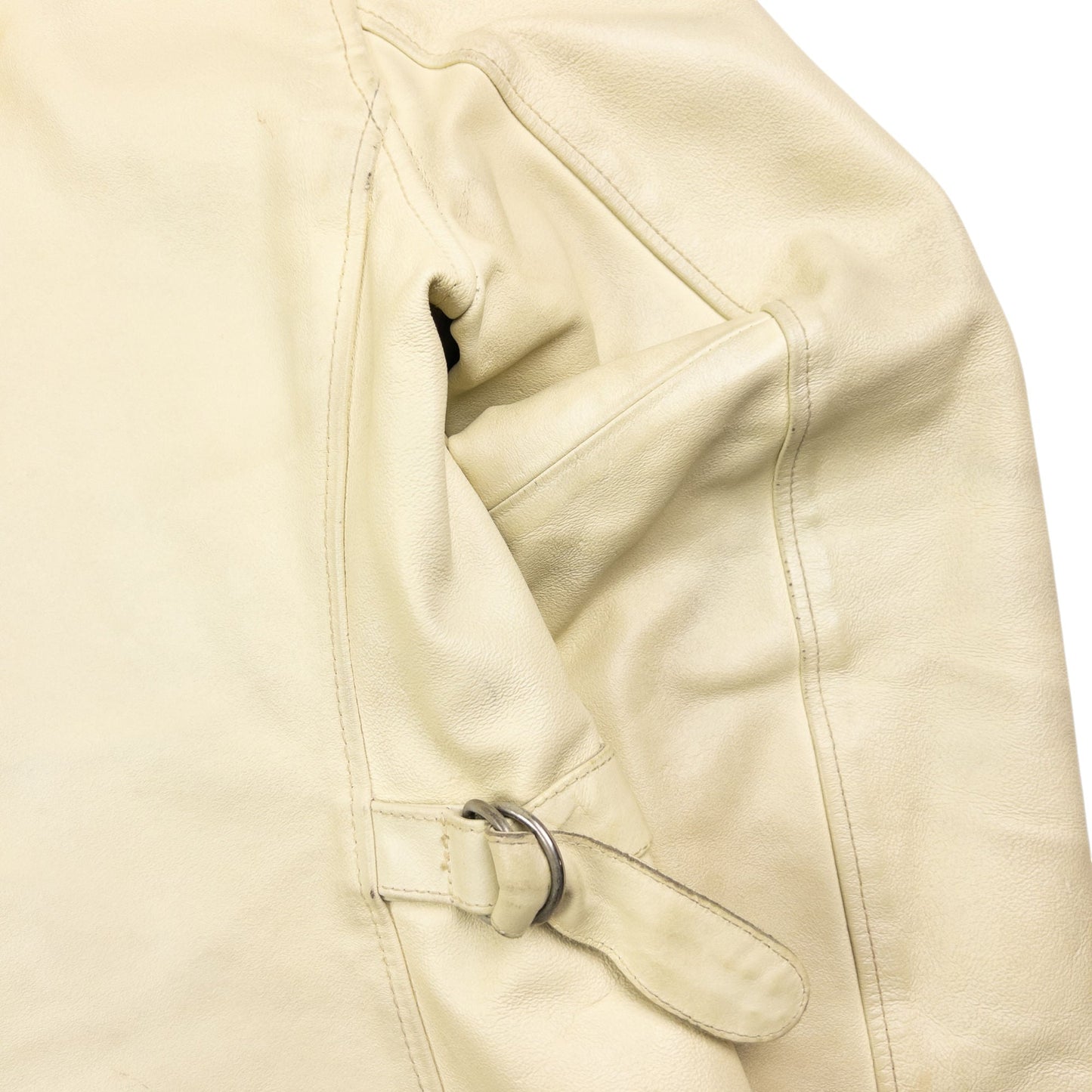 Vintage Armani Jeans Zip Up Leather Jacket Womens Size S