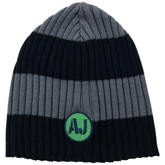 Vintage 2000s Armani Jeans Ribbed Stripe Beanie Hat