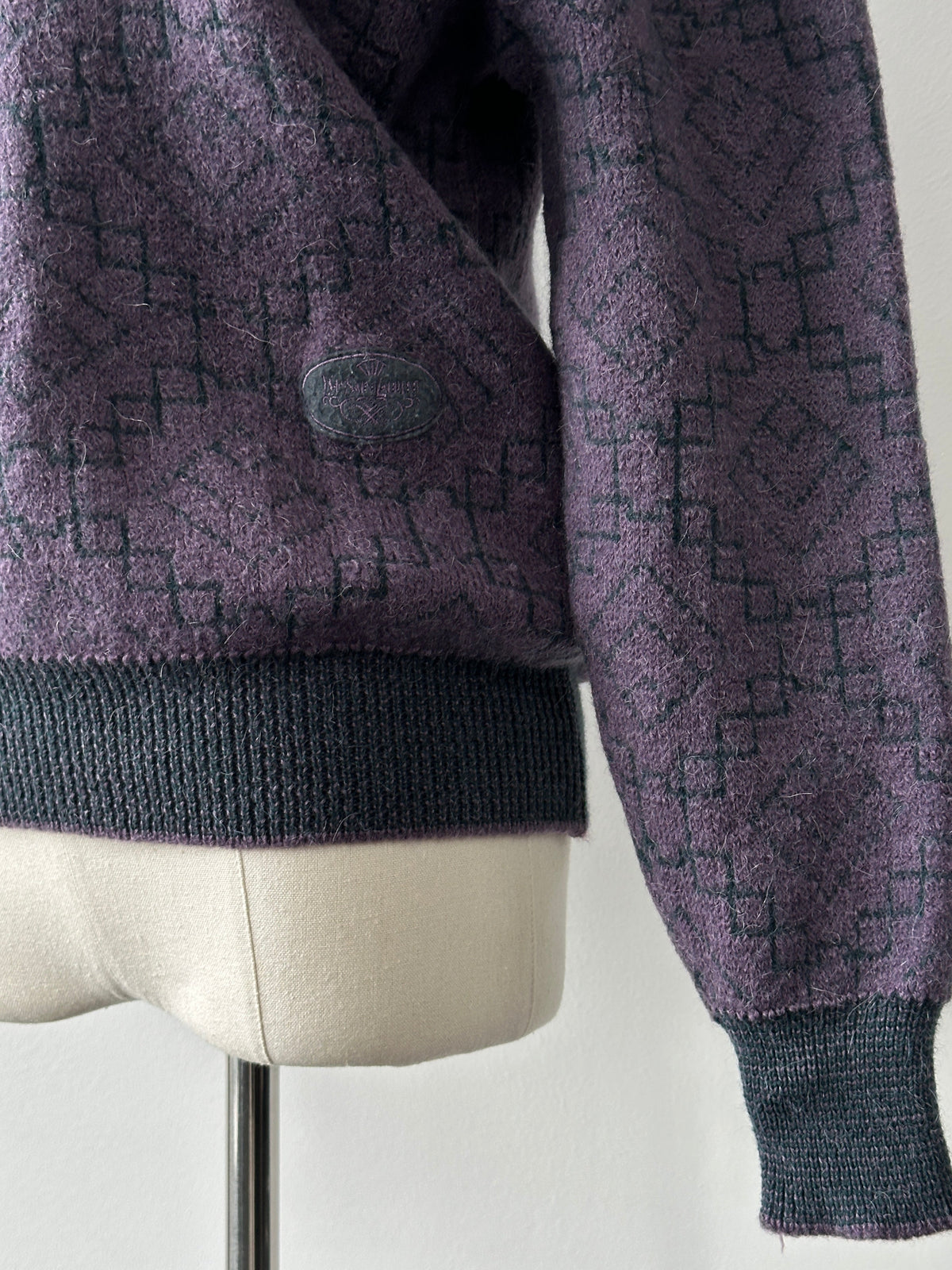 Yves Saint Laurent 1990s Wool Mohair Geometric Jumper - S