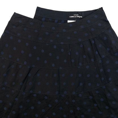 Vintage 2000s Comme Des Garçons Tricot Polka Dot Asymmetric Skirt Womens Size W27 | W27, Black