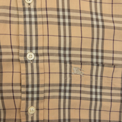 Vintage 2000s Burberry Nova Check Long Sleeve Button Up Shirt Size M | Medium, Beige