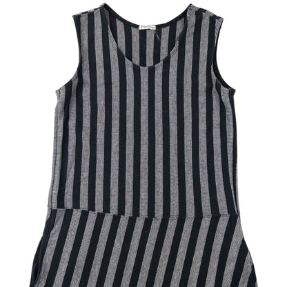 Vintage 90s Yohji Yamamoto Striped Maxi Dress Womens Size M | Medium, Black