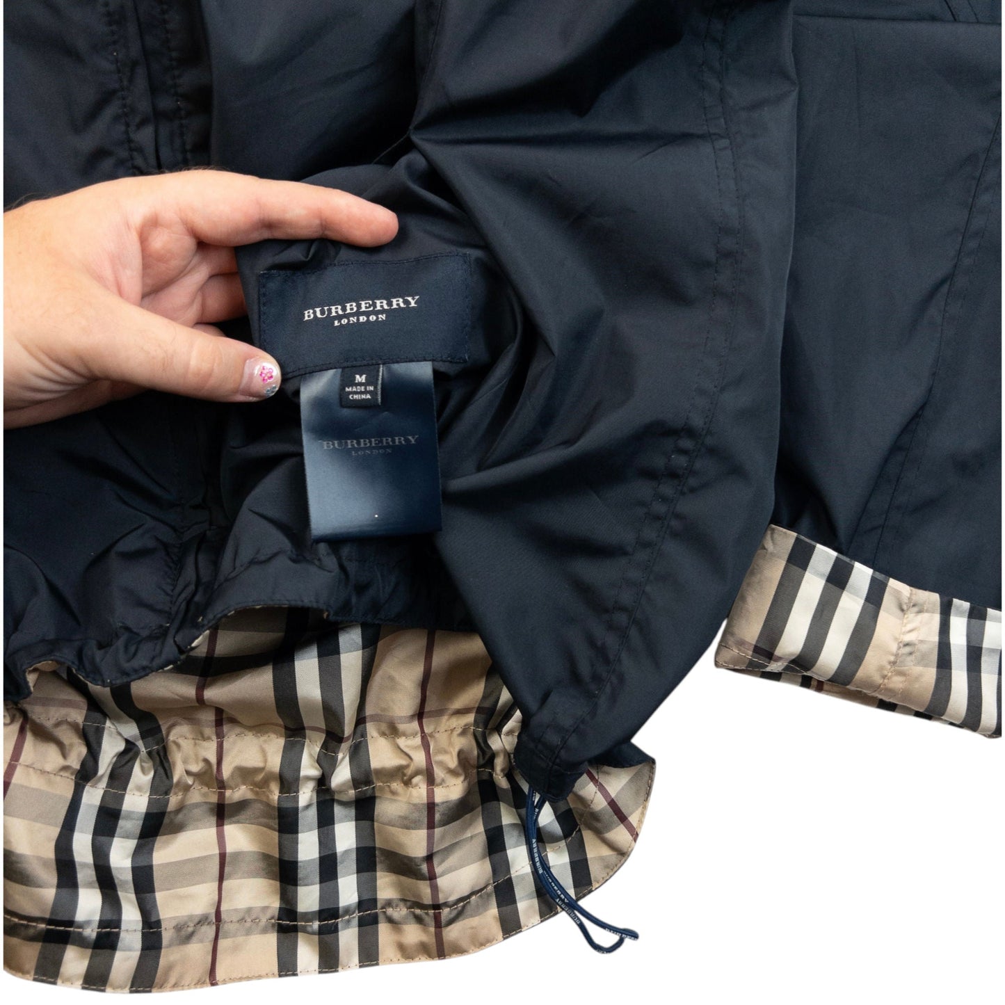 Vintage 2000s Burberry Nova Check Reversible Packable Jacket Size M | Medium, Beige, Navy