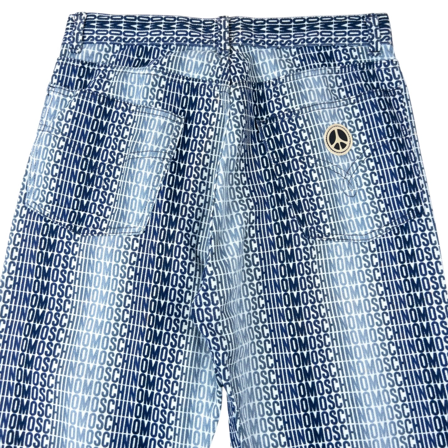 Vintage 2000s Moschino Jeans Monogram Fade Denim Jeans Size W30 | W30, Blue