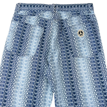 Vintage 2000s Moschino Jeans Monogram Fade Denim Jeans Size W30 | W30, Blue