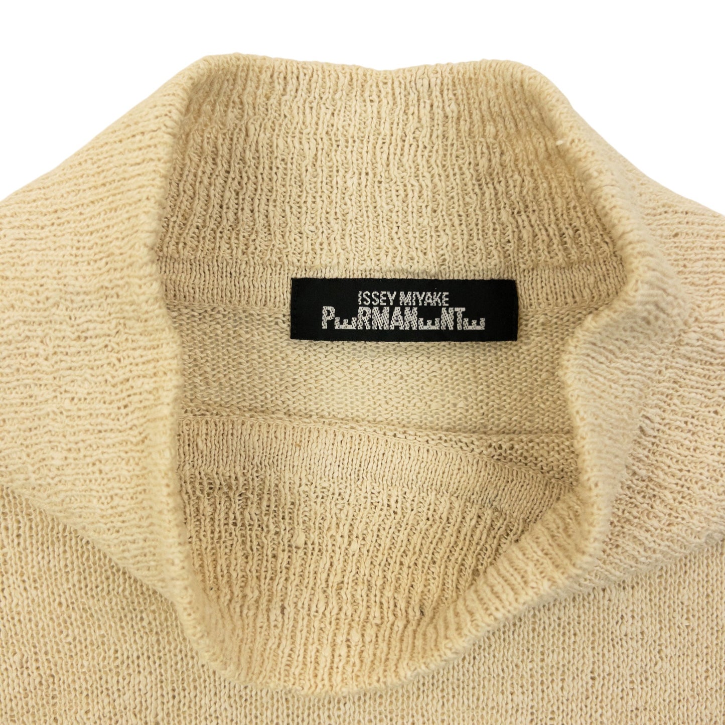 Vintage 90s Issey Miyake PERMANENTE Silk Knit Jumper Size L | Large, Cream