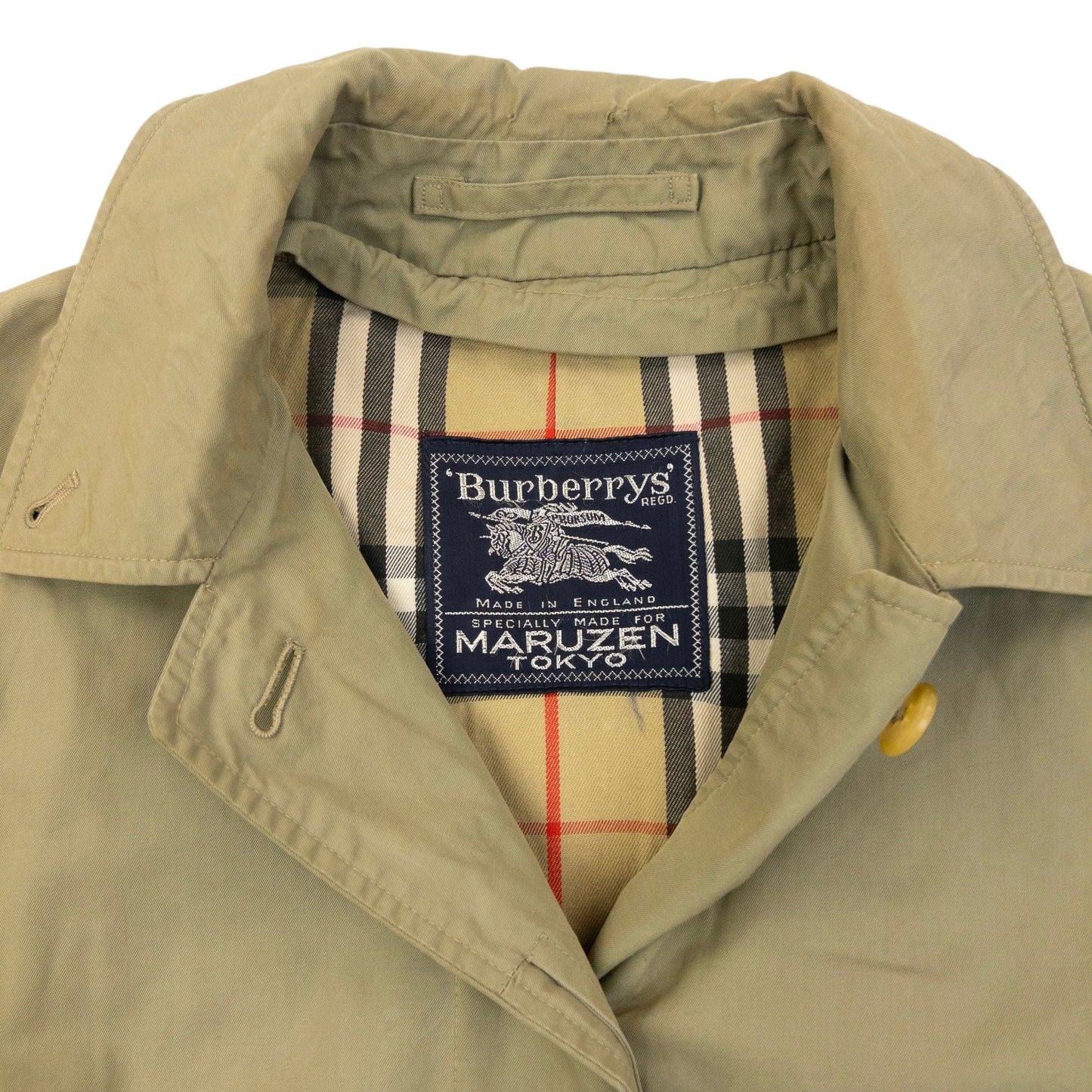 Vintage 90s Burberry Nova Check Lined Trench Jacket Womens Size S | Small, Beige