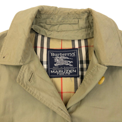 Vintage 90s Burberry Nova Check Lined Trench Jacket Womens Size S | Small, Beige